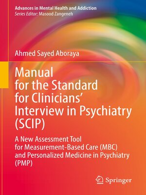 cover image of Manual for the Standard for Clinicians' Interview in Psychiatry (SCIP)